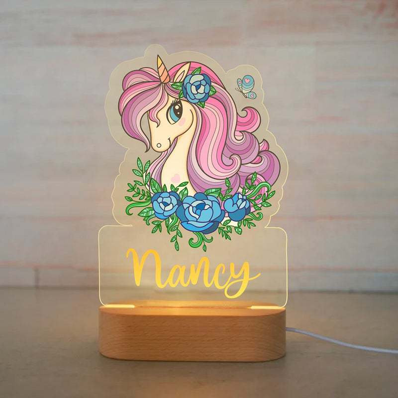 Personalized Animal Safari Night Light — Custom Name LED Kids Lamp