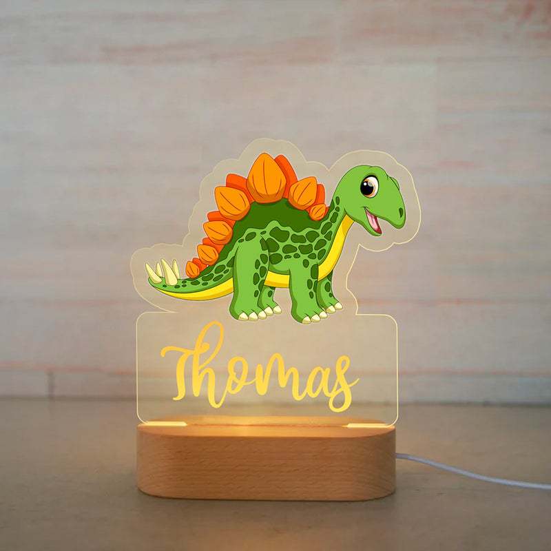Personalized Animal Safari Night Light — Custom Name LED Kids Lamp