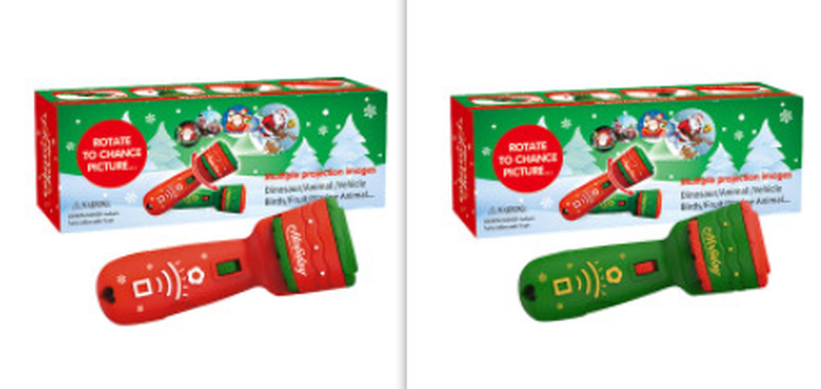 Santa Christmas Tree Flashlight Projector Torch Lamp Toy Early Education Toy for Kid Holiday Birthday Xmas Gift