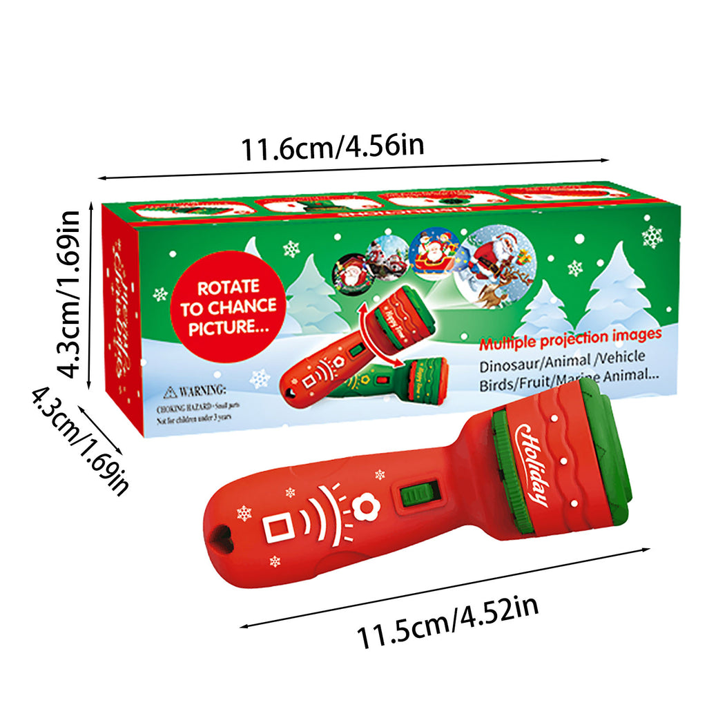 Santa Christmas Tree Flashlight Projector Torch Lamp Toy Early Education Toy for Kid Holiday Birthday Xmas Gift