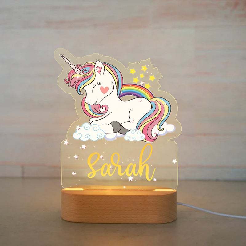 Personalized Animal Safari Night Light — Custom Name LED Kids Lamp